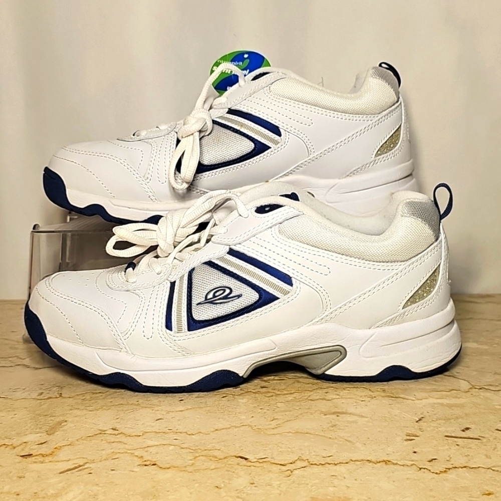 Easy Spirit Men White Leather Sneakers Walking Shoes
